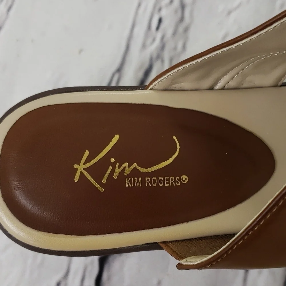 KIM Rogers Frienda Platform Wedge Sandals Brown 7 EUC